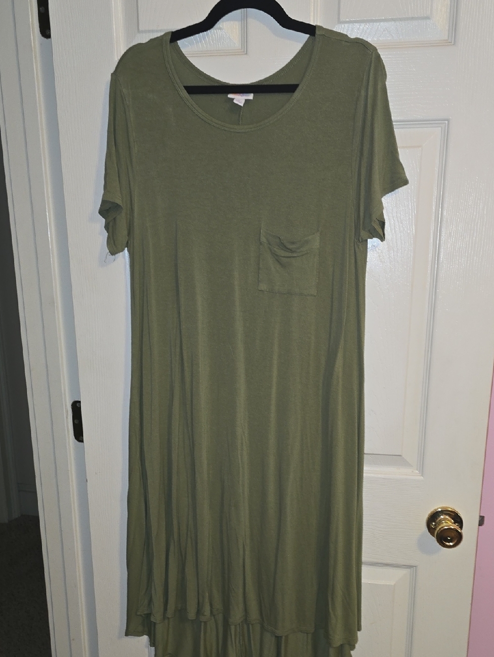 LuLaRoe‎ Olive Green Carly Maxi Dress with Chest Pocket